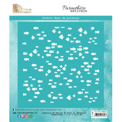 POCHOIR BANC DE POISSONS